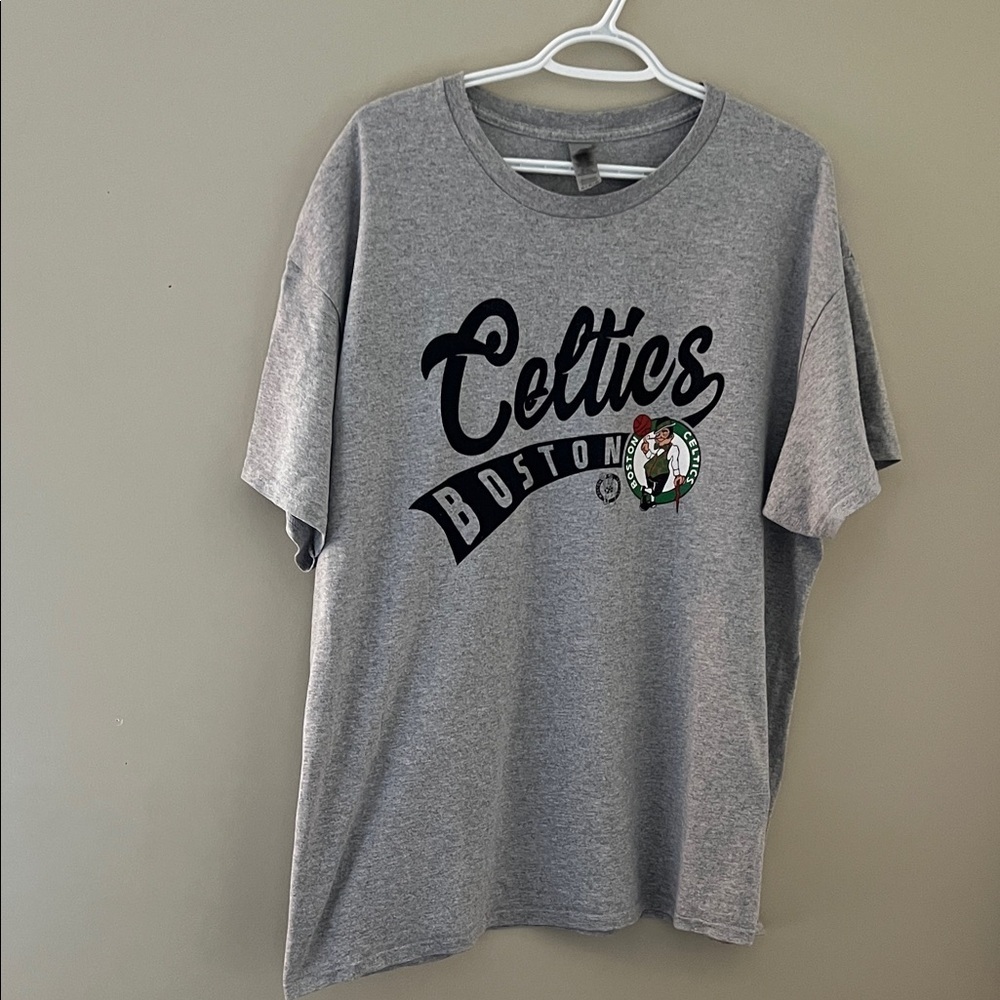 Boston Celtics Graphic T Shirt Gray NBA Basketball XL